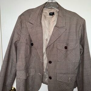 Moschino Brown Shepherds-check Women's Blazer